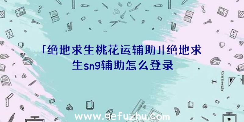 「绝地求生桃花运辅助」|绝地求生sng辅助怎么登录